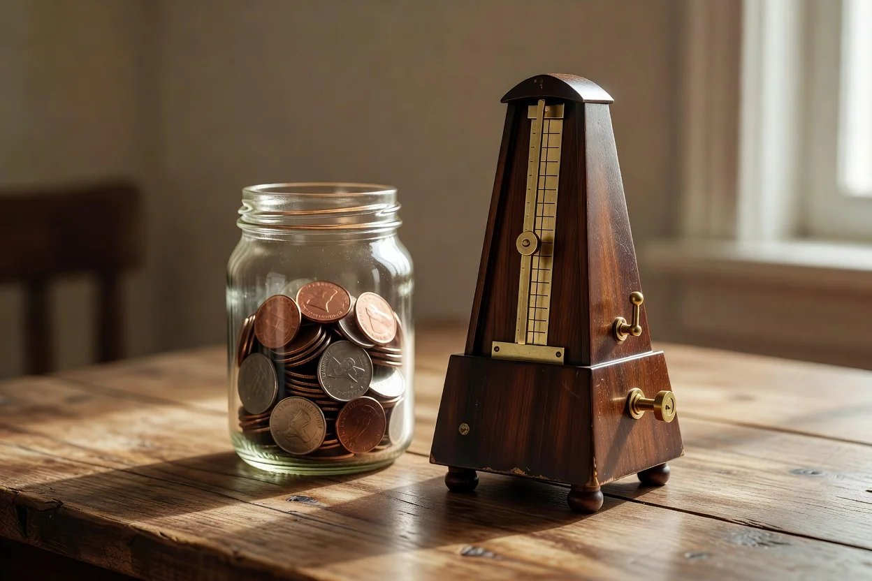 Calendar showing monthly stock purchases versus one large immediate investment